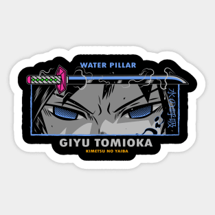 Demon Slayer Giyu Calm and Deadly Stare Sticker